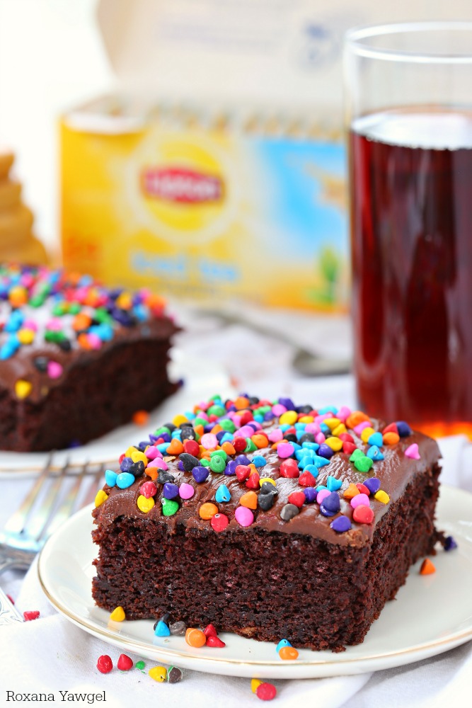 Craving something chocolatey, decadent and easy to make? You will love this absolutely perfect black tea chocolate cake with an easy warm chocolate frosting poured over! 