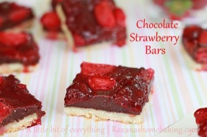 Chocolate Strawberry Bars | roxanashomebaking.com
